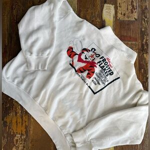 Vintage 1980s Tony The Tiger Frosted Flakes 1/4 Zip Crop Women’s Sweater | XL